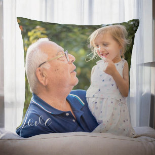 Grandparent Grandchild Photo Love Script Throw Pillow