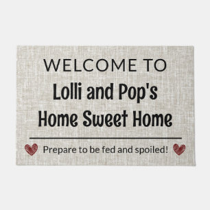 Grandparent Home Sweet Home Customizable Welcome D Doormat