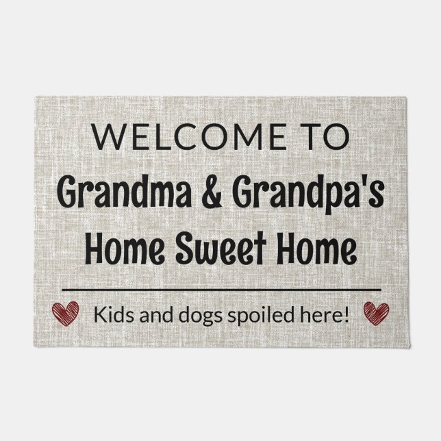 Grandparent Home Sweet Home Customizable Welcome D Doormat (Front)
