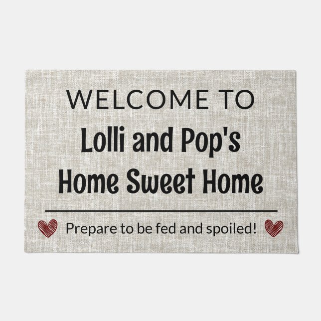 Grandparent Home Sweet Home Customizable Welcome Doormat (Front)