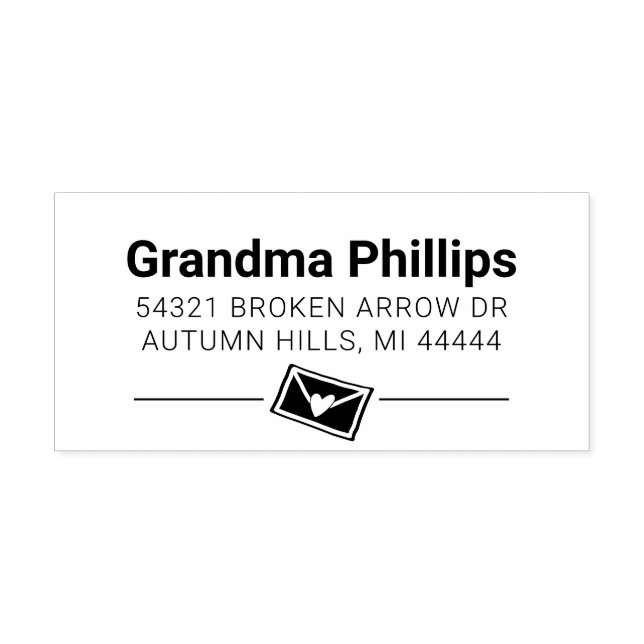 Grandparent Love Home Address Rubber Stamp (Imprint)