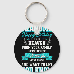 Grandparent memorial grandma happy birthday inGran Keychain