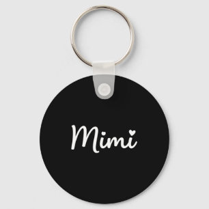 Grandparent Mimi - Mimi Script Heart Design Grandm Keychain