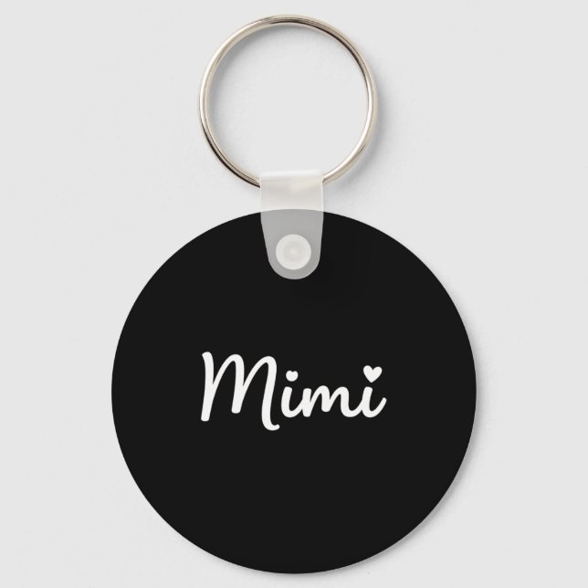 Grandparent Mimi - Mimi Script Heart Design Grandm Keychain (Front)