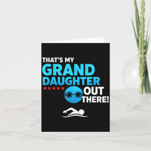 Grandparent Proud Granddaughter Swimmer Swim Meet  Card
