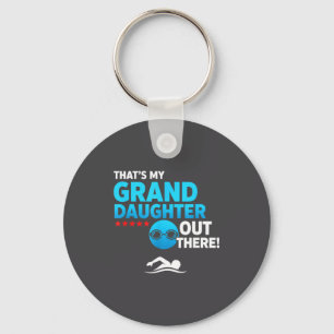 Grandparent Proud Granddaughter Swimmer Swim Meet  Keychain
