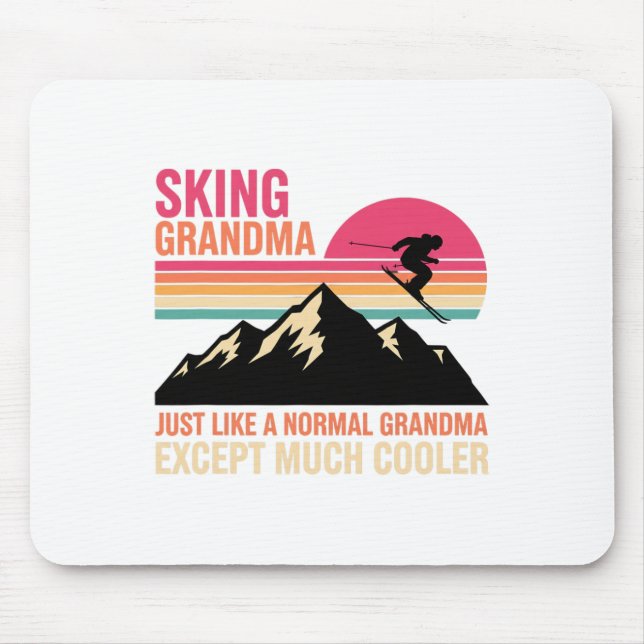 Grandparent Skiing Grandma Just Like A Normal Gran Mouse Pad (Front)