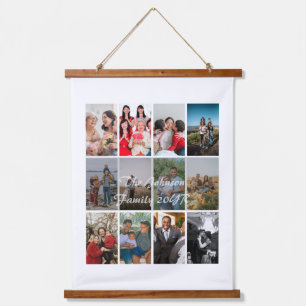Grandparents 12 Photo Memory Collage Template Hanging Tapestry