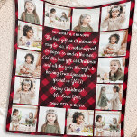Grandparents 14 Photo Red Buffalo Plaid Christmas Fleece Blanket<br><div class="desc">Celebrate your grandparents with a custom photo collage blanket in a red buffalo check plaid. This unique grandparents quote blanket is the perfect gift this Christmas. We hope your special keepsake grandma blanket will become a treasured keepsake for years to come. . Quote "The best gift at Christmas is easy...</div>