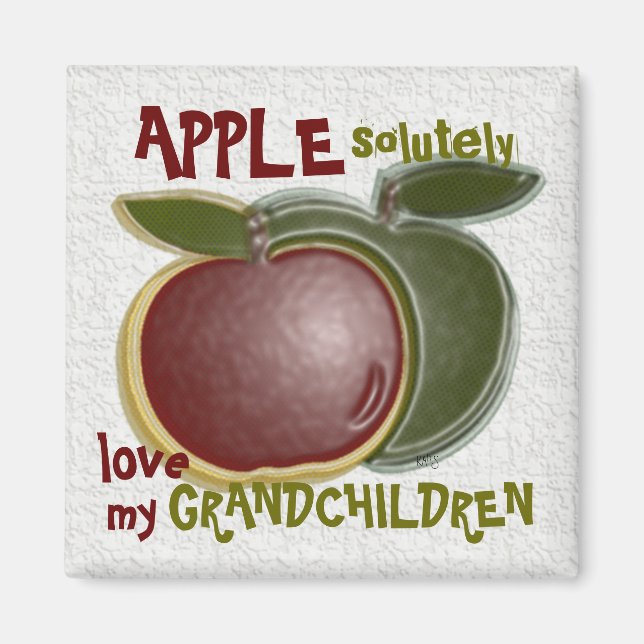 Grandparents 3D Apples Magnet (Front)