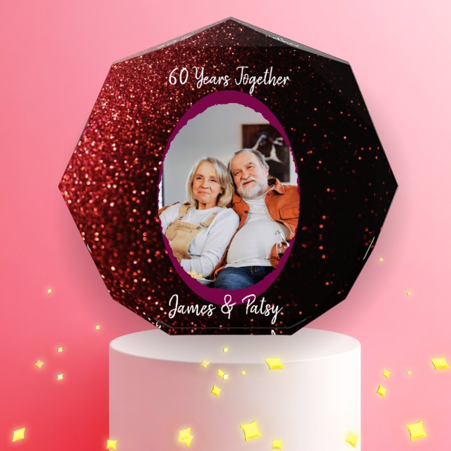 Grandparents 60th Diamond Anniversary Keepsake Photo Block (Creator Uploaded)