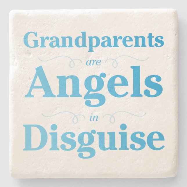 Grandparents are Angels in Disguise Stone Coaster (Front)