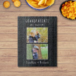 "Grandparents Are Awesome" Photo Puzzle<br><div class="desc">If your grandparents love puzzles,  they’ll be thrilled with this personalized “Grandparents Are Awesome” gift. You can easily customize the two photos and text,  which are set on an image of black wood. This thoughtful,  unique keepsake is sure to give your grandparents hours of fun and cherished memories.</div>