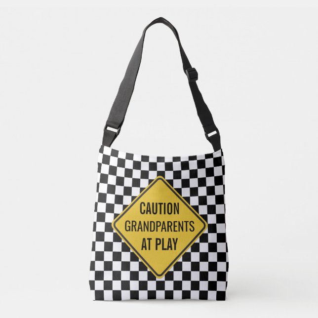 Grandparents at Play Funny Crossbody Bag (Front)