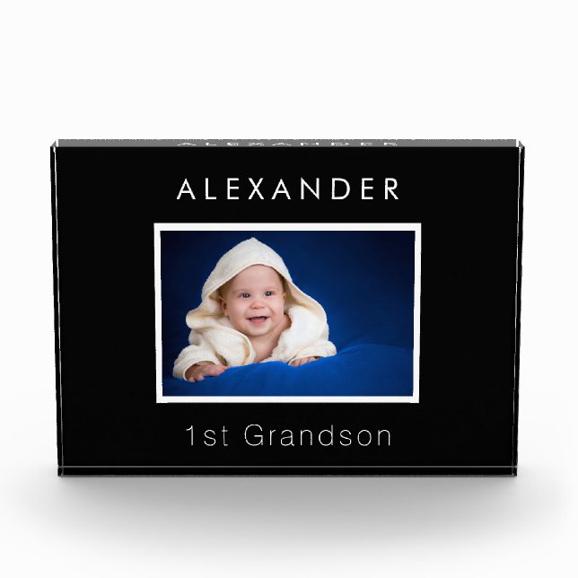 Grandparents baby photo 1st grandson black (Front)
