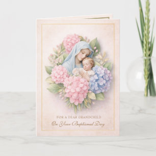 Grandparents Baptism For Baby Blessed Mary Card