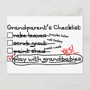 Grandparents' Checklist Postcard