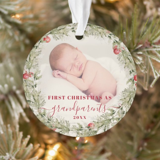 Grandparents Christmas Gift First Grandma Ornament (Tree)