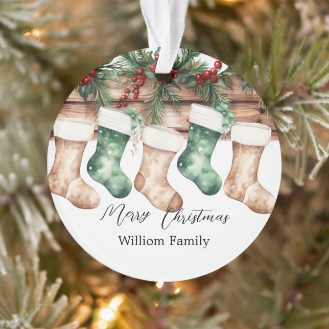 Grandparents Christmas String Lights Photo Ornament (Tree)
