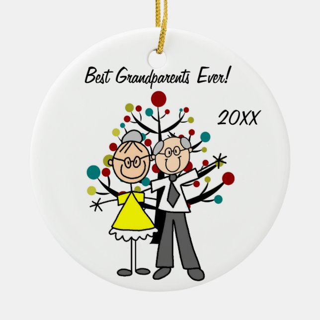 Grandparents Custom Holiday Ornament (Front)