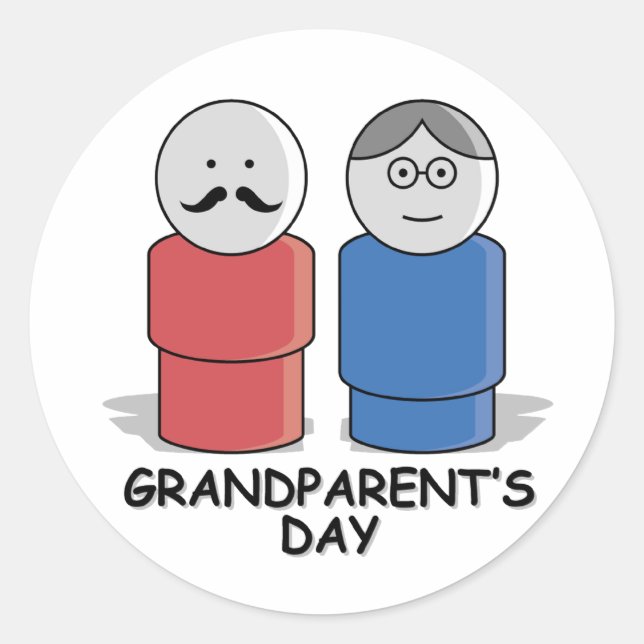 Grandparents Day Classic Round Sticker (Front)