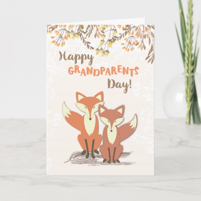 Grandparents Day, Foxes Card (Front)