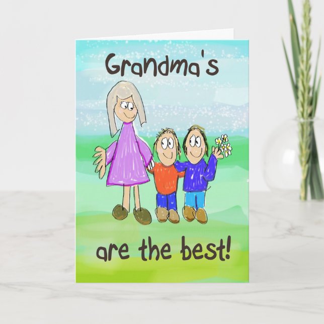 Grandparent's Day Grandma Whimsical Card (Front)