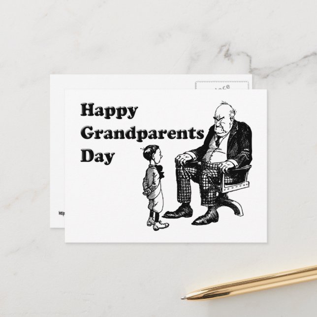 Grandparents Day - Grandpa And Child Postcard (Front/Back In Situ)