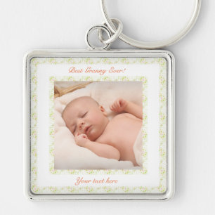 Grandparents Day Green Best Granny Ever Photo Gift Keychain