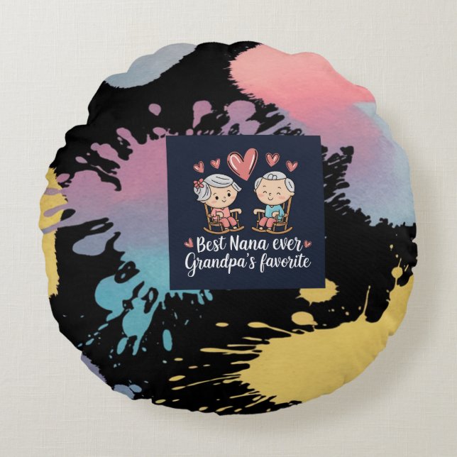 Grandparents Day Round Pillow (Front)
