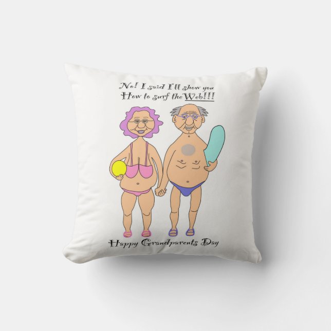 Grandparents' Day Throw Pillow (Front)