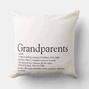 Grandparents Definition Saying Large Throw Pillow