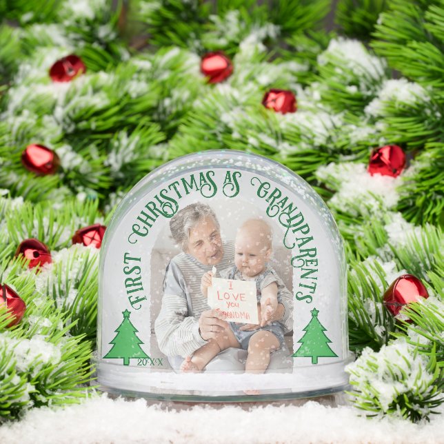 Grandparents First Christmas –2 Photo Personalized Snowglobe (Christmas)