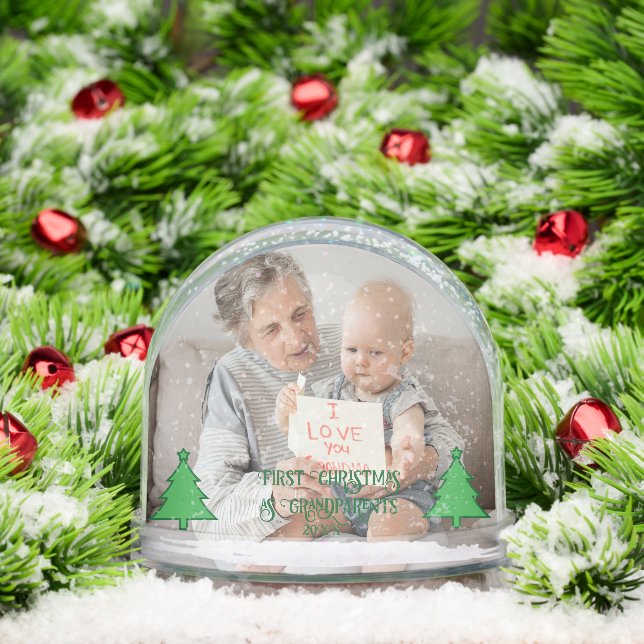 Grandparents First Christmas –2 Photo Personalized Snowglobe (Christmas)