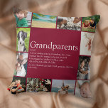 Grandparents Fun Modern Photo Collage Burgundy Throw Pillow<br><div class="desc">Personalise for your special grandparents to create a unique gift. A perfect way to show them how amazing they are every day. You can even customise the background to their favourite colour. Designed by Thisisnotme©</div>