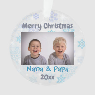 Grandparents Grandkids Christmas 2026 Photo Ornament