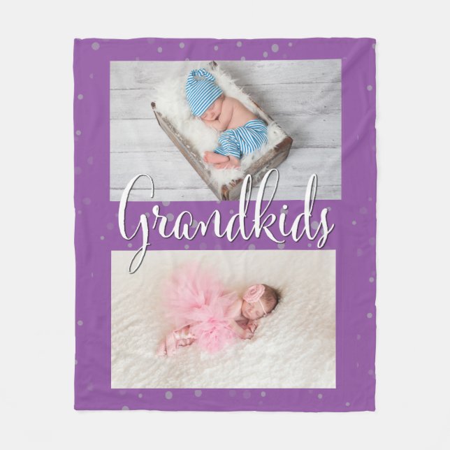 Grandparents Grandkids Customized Fleece Blanket (Front)