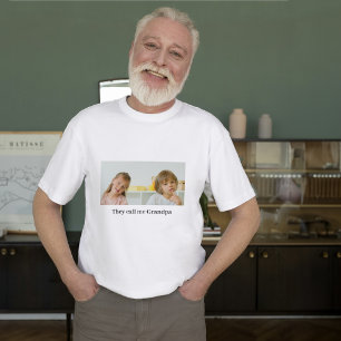 Grandparents Grandpa Grandma Customize Photo T-Shirt