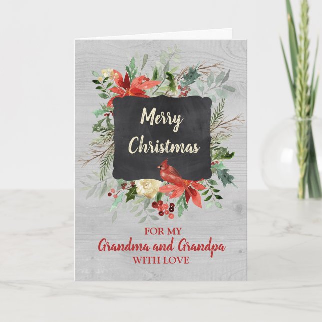 Grandparents Merry Christmas Card (Front)