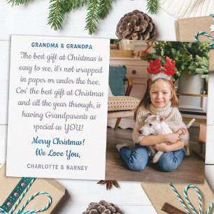 Grandparents Personalized Photo Christmas Poem Holiday Card