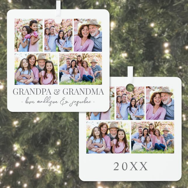 Grandparents Photo Christmas Metal Ornament (Grandparents Photo Christmas Metal Ornament )