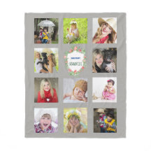 GRANDPARENTS Photo Collage Grandkids Grey