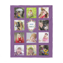 GRANDPARENTS Photo Collage Grandkids Purple