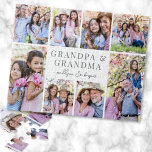 Grandparents Photo Collage Jigsaw Puzzle<br><div class="desc">Personalized "Grandpa & Grandma" Jigsaw Puzzle with Photo Collage. This simple and elegant jigsaw puzzle is a meaningful way to showcase cherished memories. The design features space for eight photos, arranged in a border around the edges while keeping the focus on the thoughtful text in the centre. At the centre,...</div>