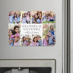 Grandparents Photo Collage Magnet<br><div class="desc">Personalized "Grandpa & Grandma" Large Photo Magnet. This simple and elegant photo magnet is a meaningful way to showcase cherished memories. The design features space for eight photos, arranged in a border around the edges while keeping the focus on the thoughtful text in the centre. At the centre, "Grandpa &...</div>
