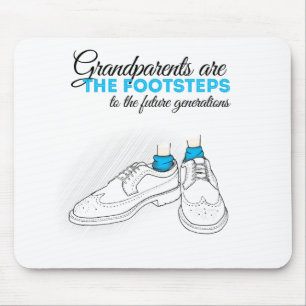 Grandparents plows the footsteps to the future to mouse pad