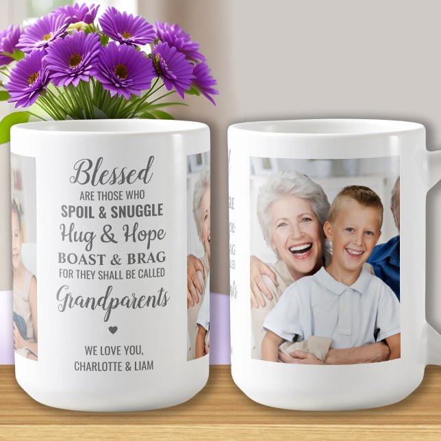 Grandparents Poem Personalized 2 Photo Coffee Mug (Creator Uploaded)