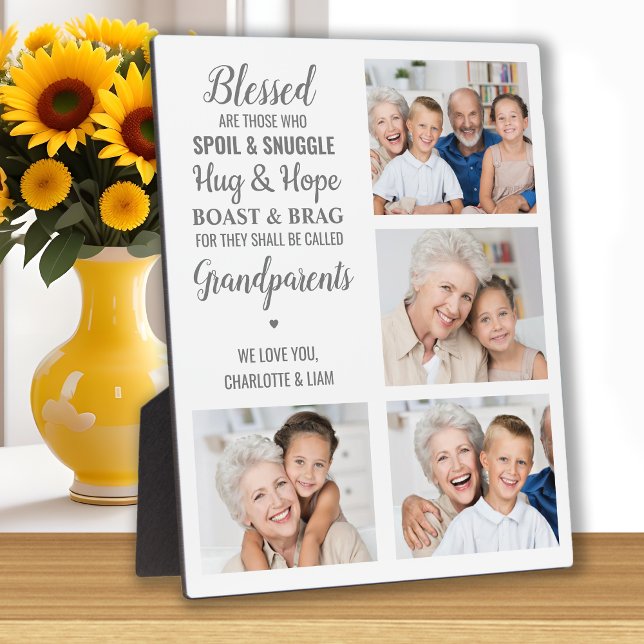 Grandparents Quote Personalized Photo Collage Plaque (Creator Uploaded)