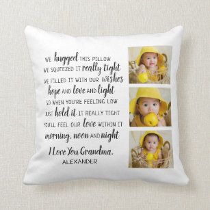 Grandparents Quote Photo Collage Throw Pillow