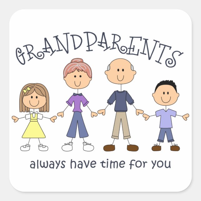 Grandparents Square Sticker (Front)